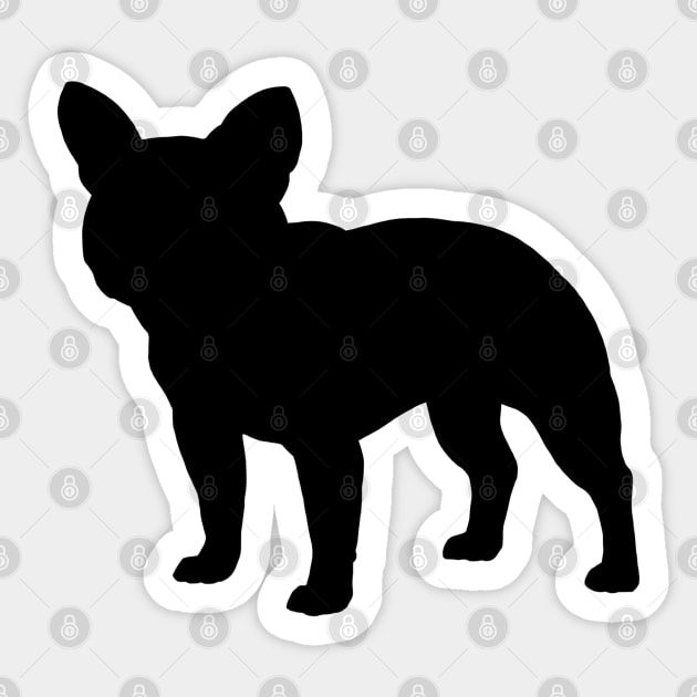 Black French Bulldog Silhouette Sticker by Coffee Squirrel